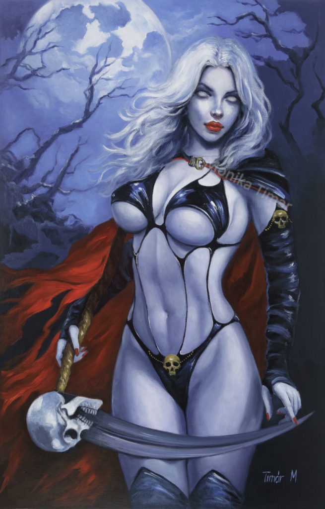 lady death art painting by monika timar